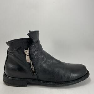 Officine Creative Ankle Double Zipper Boots Womens Size 35, US 5 Black Leather